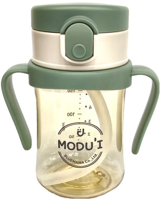 MODU'I BLUEMAMA 幼兒彈蓋PPSU防漏學習杯 DF-A002-02 6 x 12.3 x 10.5 cm 85g, 薄荷綠, 200ml, 1個