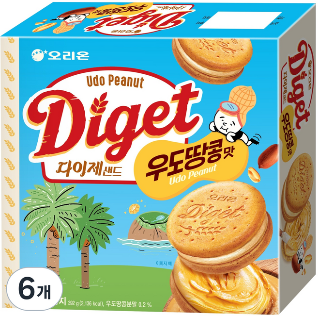 ORION 好麗友 Diget Sand 維他棒花生口味 8入, 6個, 392g