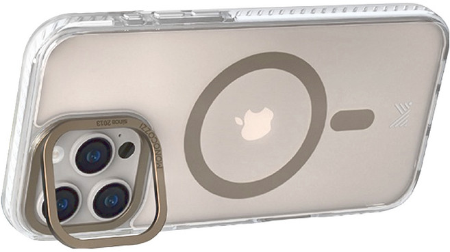 MONOCOZZI 智慧型手機 保護殼 iPhone 16 Pro Max 磁吸 金屬鏡頭支架 防摔 透明色/玫瑰金 產品一年保固