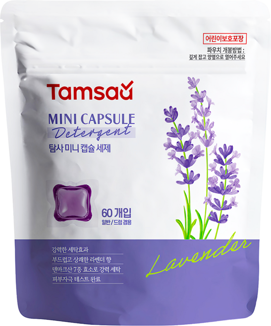 Tamsaa 洗衣膠囊 薰衣草香, 60顆, 1袋