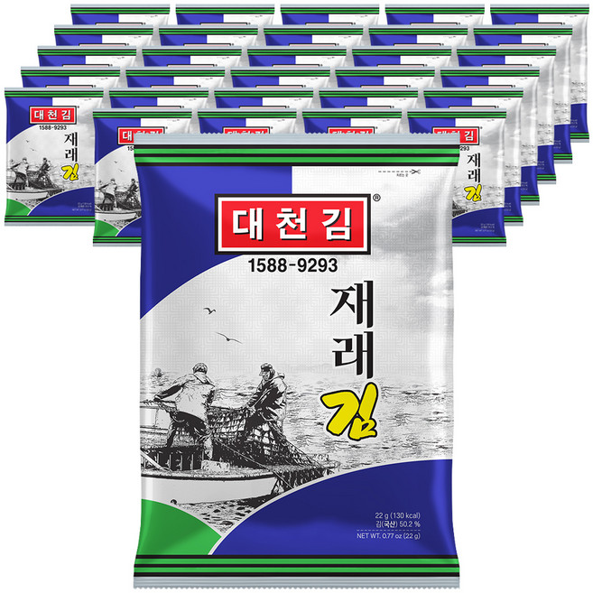 Daechungim 大川 傳統全張海苔 DC180, 22g, 30個