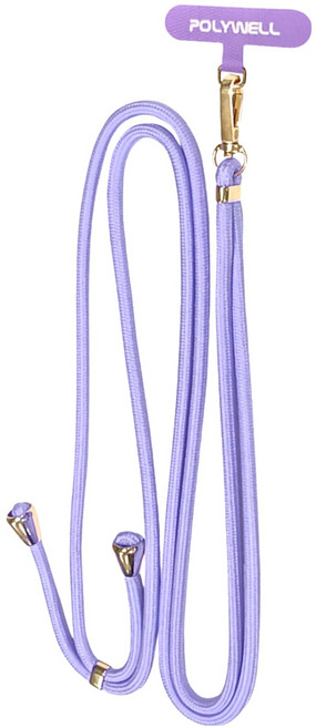 POLYWELL 寶利威爾 手機掛繩吊繩夾片組 PW15-T96-A362, 紫色, 1條