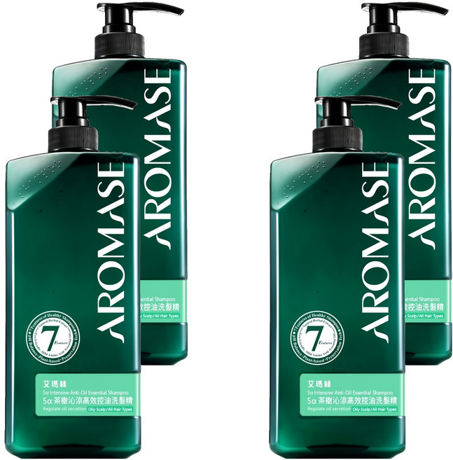 AROMASE 艾瑪絲 5α茶樹沁涼高效控油洗髮精, 400ml, 4瓶