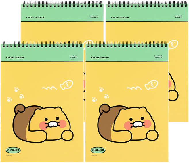 KAKAO FRIENDS 春食尚哲春天筆記, 4本, 春食尚哲