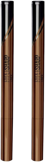 MAYBELLINE 媚比琳 台灣公司貨 超激細抗暈眼線液抗手震版 0.5g, 深邃棕, 2支