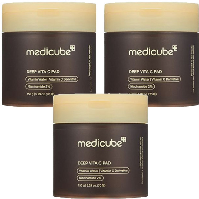 medicube DEEP維他命C爽膚棉 150g, 70片, 3罐