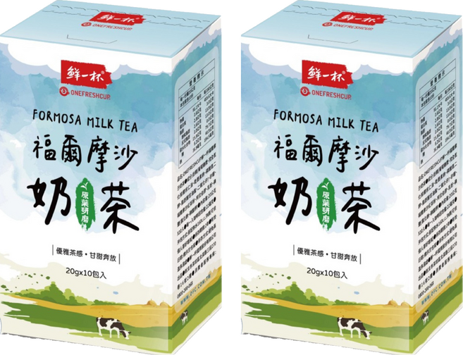 鮮一杯 福爾摩沙奶茶, 10包, 20g, 2盒