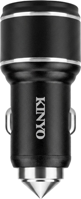 Kinyo 鋁合金USB車用充電器 62 x 30 x 30mm 34g, CU-53, 黑色