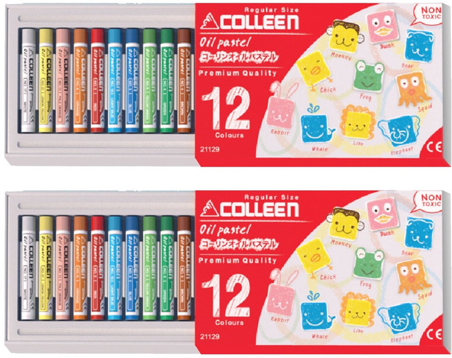 COLLEEn 可力 油性粉蠟筆, 12色, 2盒
