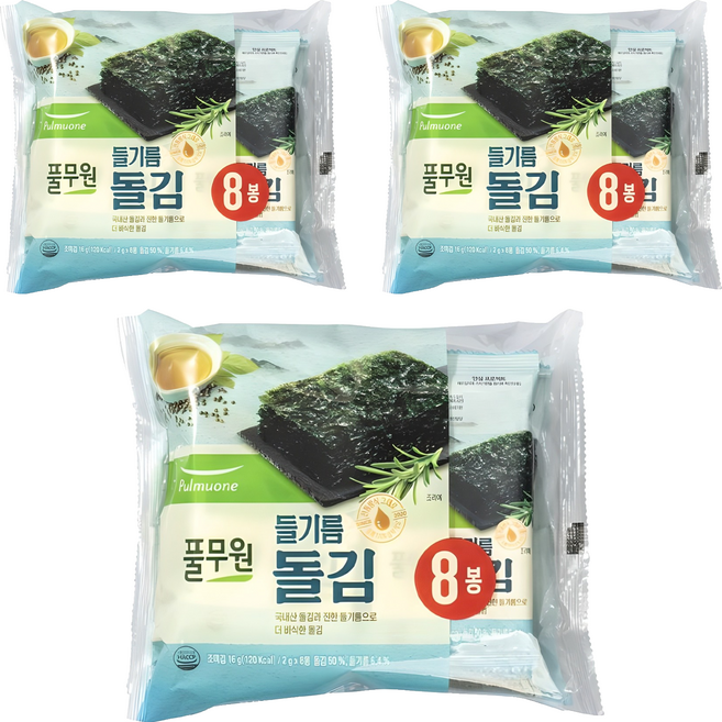 Pulmuone 圃美多 迷你紫蘇油岩海苔, 2g, 24包