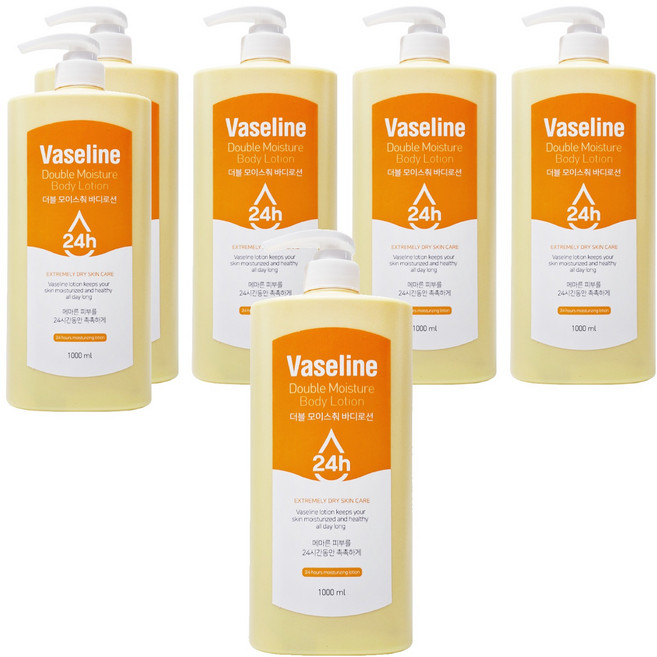 Vaseline 凡士林 24小時高保濕雙倍滋潤身體乳, 1L, 6瓶
