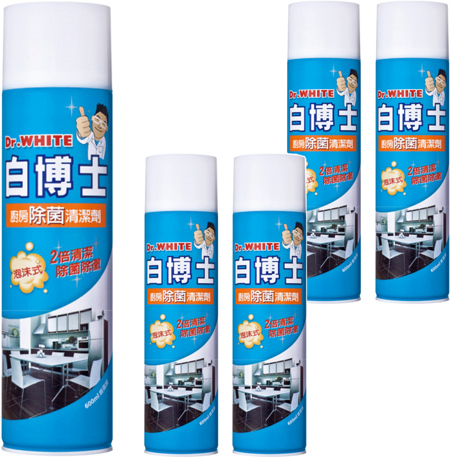Dr.White 白博士 廚房除菌清潔劑, 600ml, 5瓶