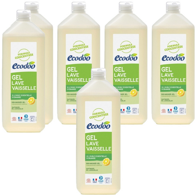 ecodoo 自動洗碗機用洗碗精 凝膠液體型, 1L, 6個