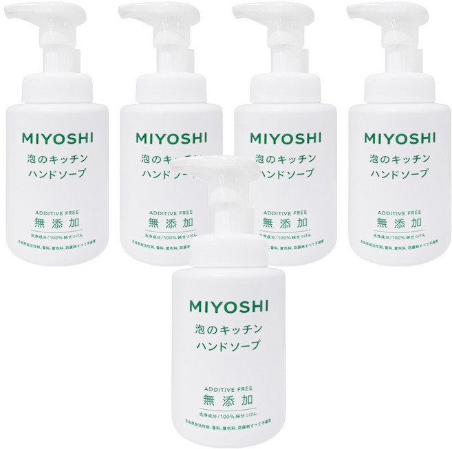 MIYOSHI 無添加 廚房泡沫洗手乳, 250ml, 5瓶