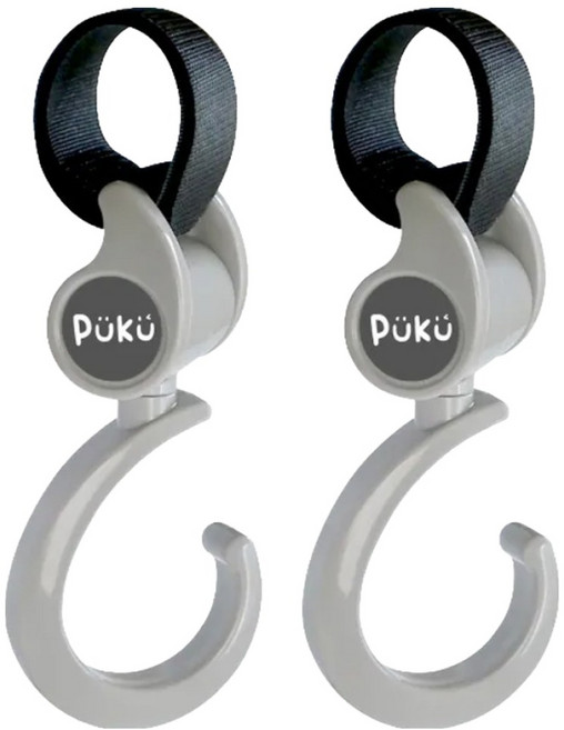 PUKU 藍色企鵝 Creamy 日常旋轉掛勾 2入, 灰色, 1組