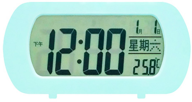 WK 多功能語音報時電子鐘 134 x 38 x 70mm 118g, 淺綠色