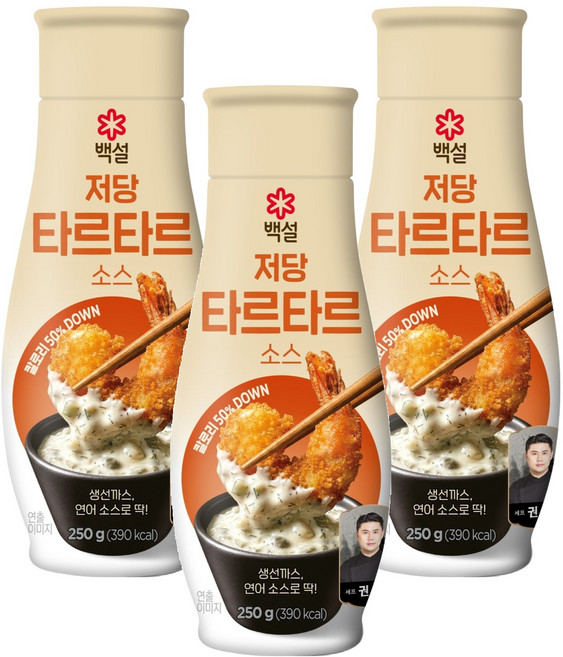 CJ BEKSUL 白雪 低糖塔塔醬, 250g, 3個