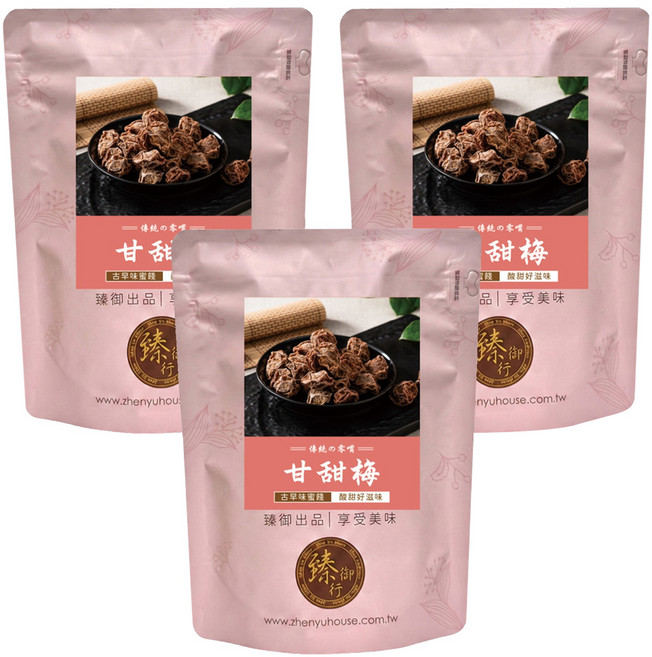 臻御行 甘甜梅, 3包, 180g