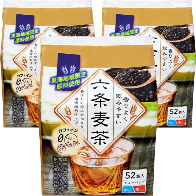 福玉 六條麥茶, 3袋, 52包, 7g