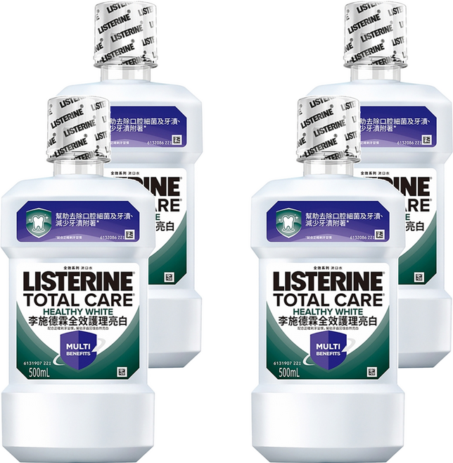 LISTERINE 李施德霖 全效護理亮白漱口水, 500ml, 4瓶