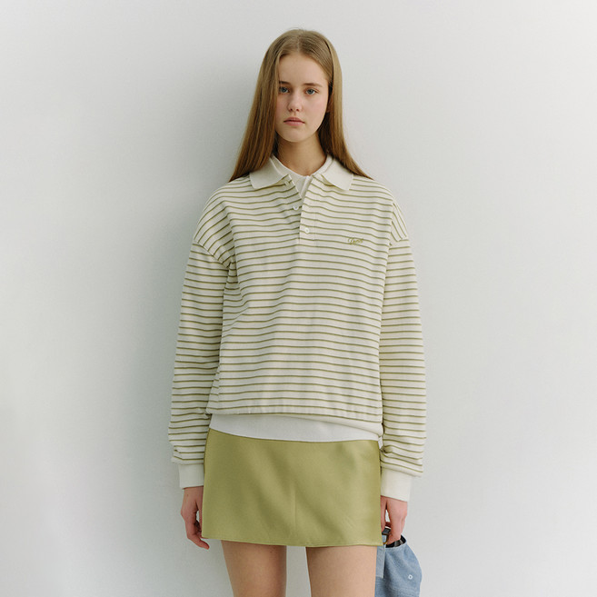 Dunst 女款 UNISEX 條紋 LOGO 翻領 T恤 UDTS6A120