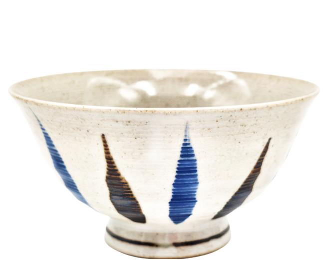 Saikai 西海陶器 二色刷毛十草 飯碗 56254 直徑12.5 x 6.5cm, 青, 1個