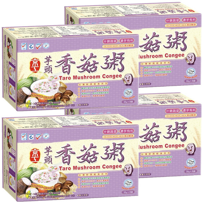 京工 芋頭香菇粥 純素, 240g, 4盒