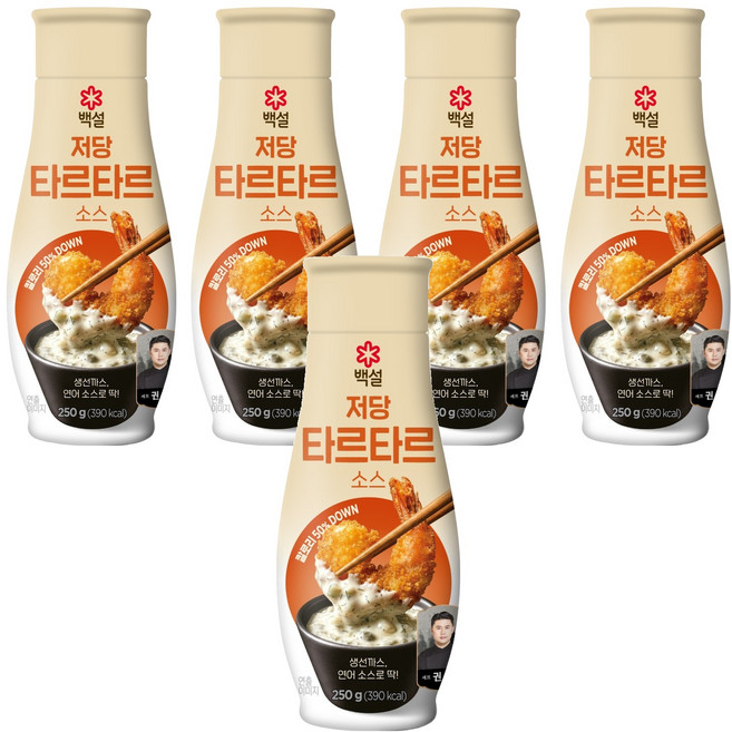 CJ BEKSUL 白雪 低糖塔塔醬, 250g, 5個