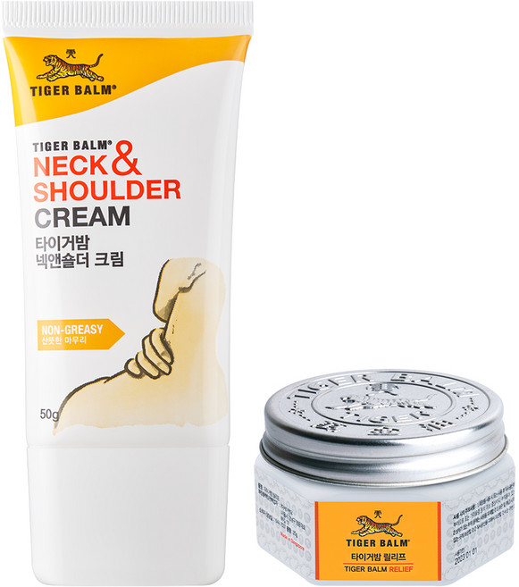 TIGER BALM 虎標 肩頸涼感按摩霜 50g+鎮靜萬用膏 25g, 1組