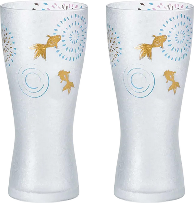 ADERIA 日本製花火金魚對杯禮盒 149 x 69mm 310ml 2個, 1盒