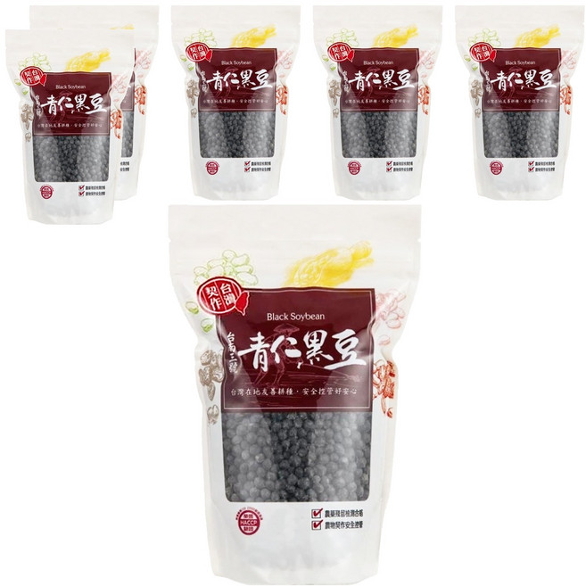 茂喜食品 台灣契作 台南三號青仁黑豆, 600g, 6包