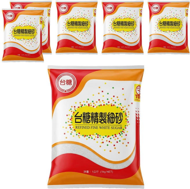 台糖 精製細砂糖, 1kg, 6包