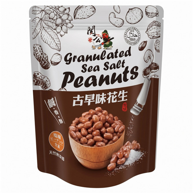 關公麻辣花生 古早味花生, 1個, 100g