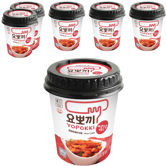 YOPOKKI 辣炒年糕杯 甜辣味, 140g, 6個