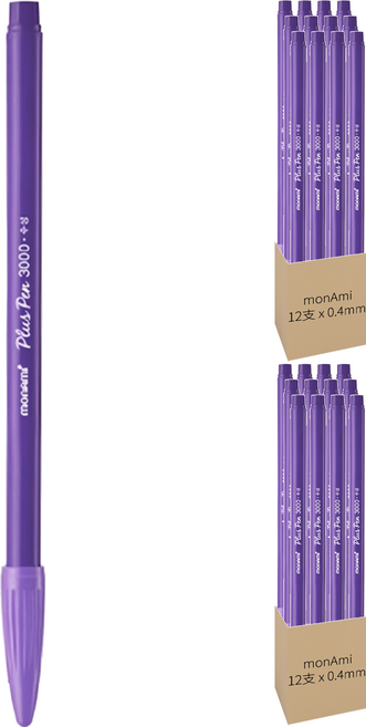 monAmi Plus Pen 3000 原子筆 0.4mm, 1色, 24支