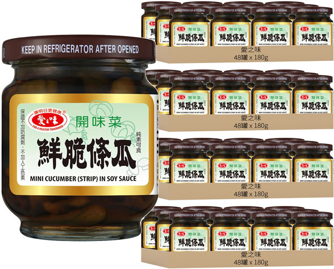 愛之味 鮮脆條瓜, 180g, 192罐