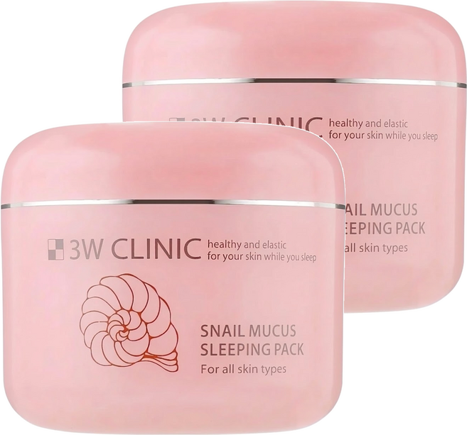 3W CLINIC 蝸牛緊實彈力晚安凍膜 100ml, 1入, 2罐