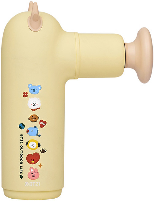iNO care JODO BT21 Model G 按摩槍 震動 四檔調節 Wireless 黃色 按摩頭X4 造型角X3 聚碳酸脂(PC)