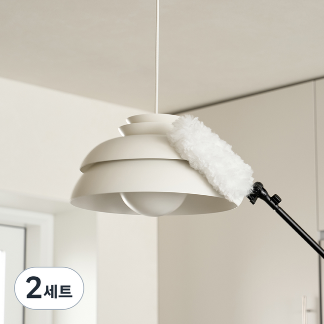 DEARCUS Dust La 靜電除塵撣 + 10入補充包組, 黑色(手柄), 白色(補充包), 2套