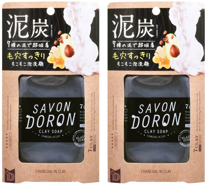 COSMETEX ROLAND SAVON DORON 泡沫洗面乳泥炭, 110g, 2瓶