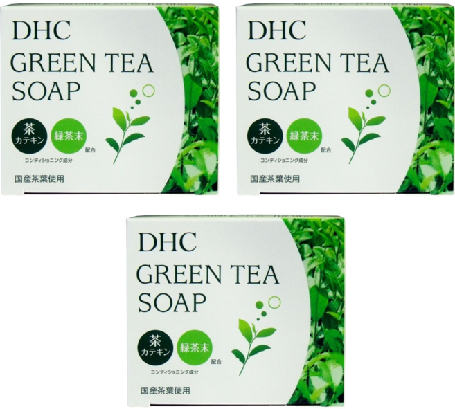 DHC 台灣公司貨 天然草本綠茶皂, 80g, 3盒