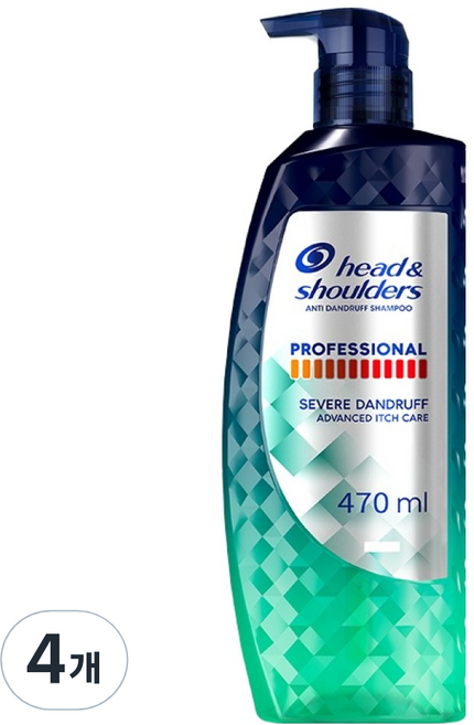 head&shoulders 海倫仙度絲 專業級止癢頭皮護理洗髮精 尤加利香, 470ml, 4個