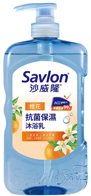 Savlon 沙威隆 台灣公司貨 抗菌保濕沐浴露 橙花, 850g, 1個