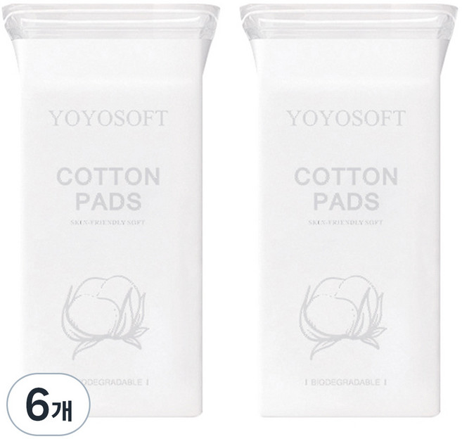 Yoyo Soft 彈性化妝棉 紗布片 洞型, 6個, 100枚入