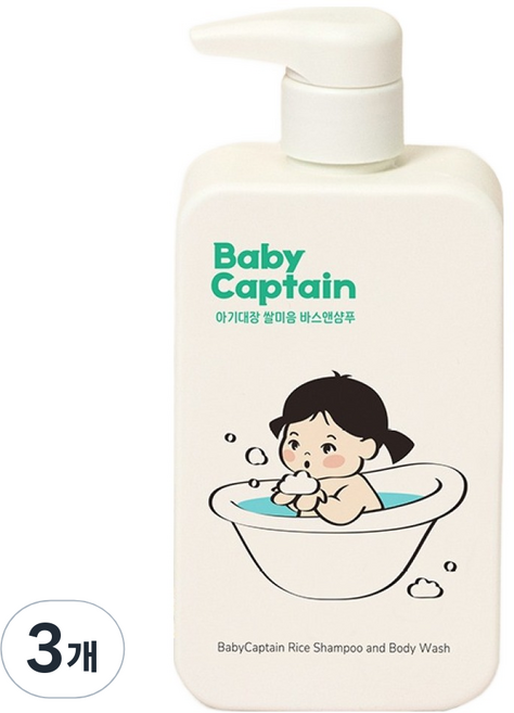 寶寶隊長 米粥純素沐浴洗髮露, 3個, 400ml
