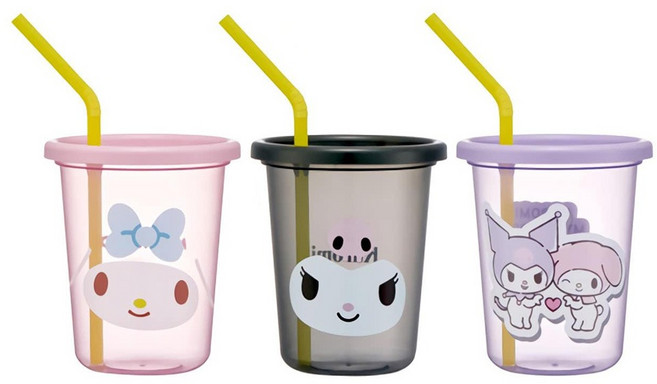 Skater 可疊放吸管杯 SIH3ST 320ml 3入組, 960ml, 1組, 庫洛米與美樂蒂