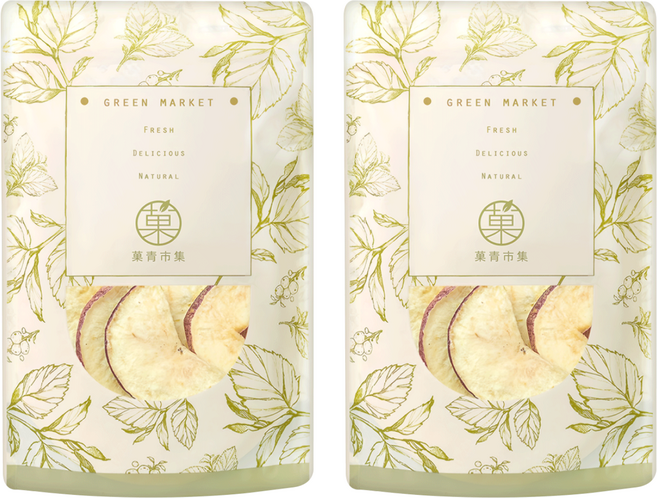 Green Market 菓青市集 蘋果脆片, 2包, 100g