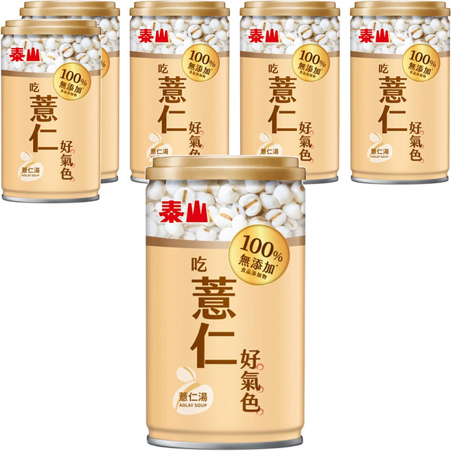 TAISUN 泰山 100%無添加薏仁湯, 6罐, 330g