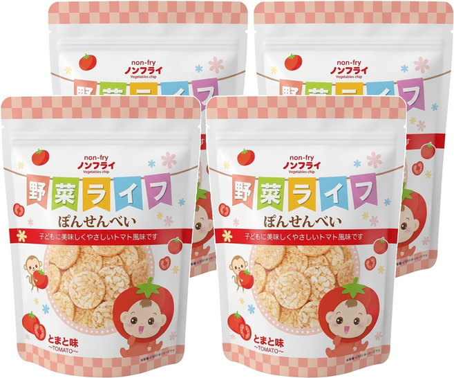 WEPOP 寶寶食堂 仙貝 8個月以上, 蕃茄, 19g, 4包