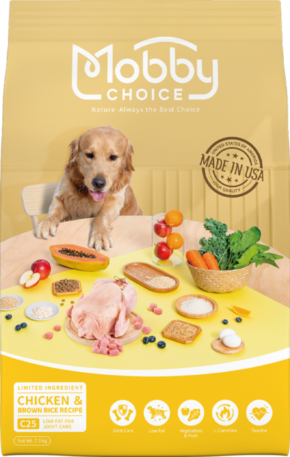 Mobby 莫比 原廠公司貨 犬用乾糧 C25 雞肉米低卡關節食譜, 7.5kg, 1袋, 雞肉米